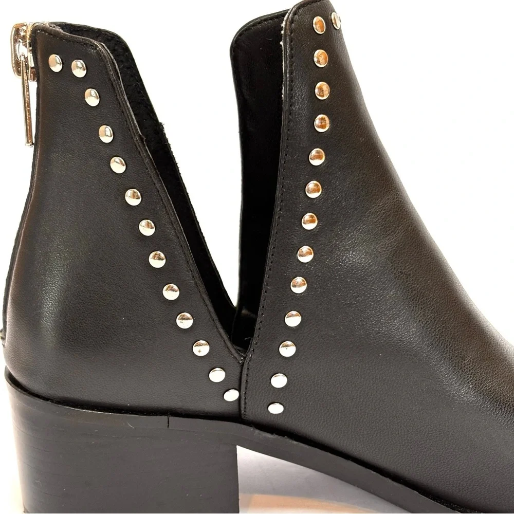 Steve Madden Conspire Studded Leather Ankle Boot Black Size 6.5